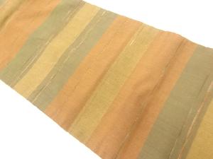 リサイクル　手織り紬横段模様織出し名古屋帯